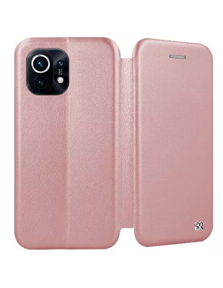 Xiaomi Mi 11 Folio Clam Leather Case + 9H Tempered Glass - Pink | Ibroz