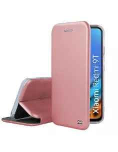 Xiaomi Redmi 9T Etui Cuir Folio Clam + Verre Trempé 9H - Rose Gold ...
