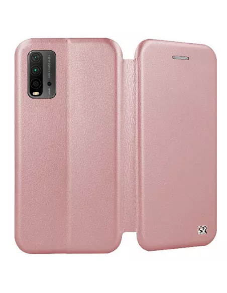 Xiaomi Redmi 9T Etui Cuir Folio Clam + Verre Trempé 9H - Rose Gold ...