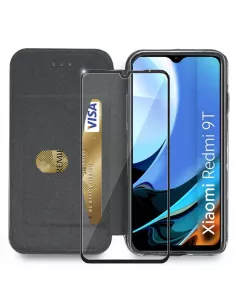 Xiaomi Redmi 9T Etui Cuir Folio Clam + Verre Trempé 9H - Rose Gold ... 2