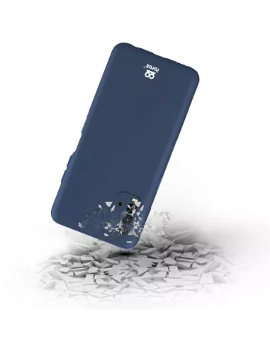 Xiaomi Redmi 9T Case Liquid Silicone Soft Touch blue + Tempered Glass...