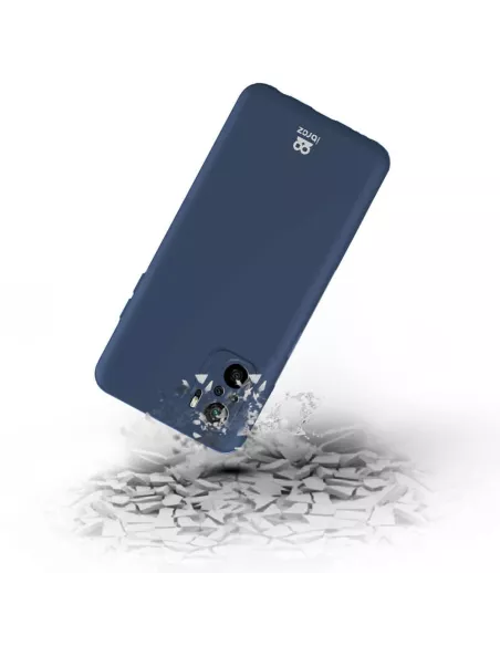 Xiaomi Redmi Note 10 Liquid Silicone Cover Soft Touch blue + Glass ...