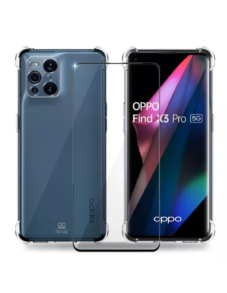 Oppo Find X3 Pro Shockproof Case + Screen Protector Pack 9H | Ibroz