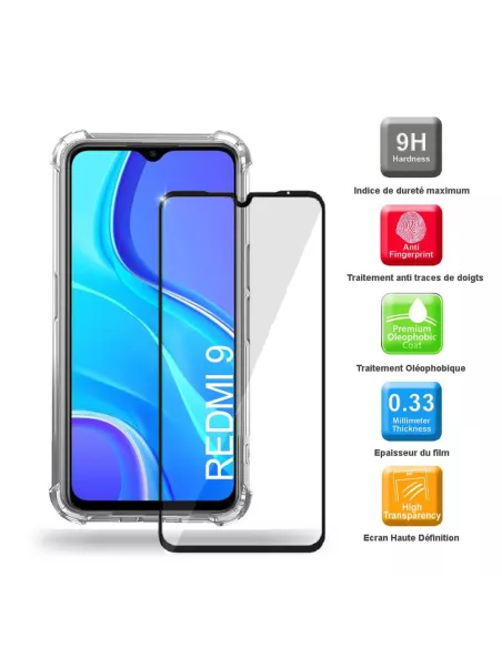 Xiaomi Redmi 9 Clear Shockproof Case + Screen Protector Pack ...