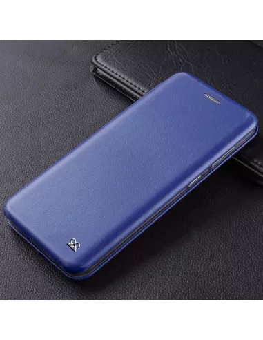 Xiaomi Redmi 9 Folio Clam Leather Case + 9H Tempered Glass - Blue | Ibroz