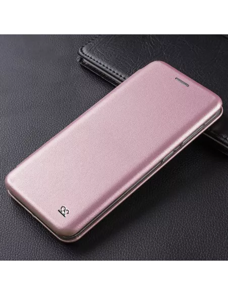 Oppo Find X3 Pro Folio Clam Leather Case + 9H Tempered Glass - Rose Gold...