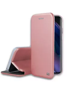 Oppo Find X3 Neo Folio Clam Leather Case + 9H Tempered Glass - Rose Gold...