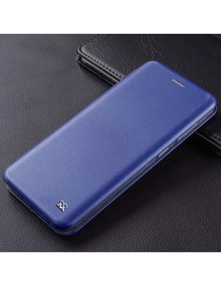 Oppo Find X3 Neo Etui Cuir Folio Clam + Verre Trempé 9H - Bleu | Ibroz