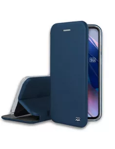 Oppo Find X3 Lite Folio Clam Leather Case + 9H Tempered Glass - Blue | I...