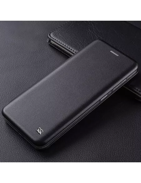Oppo A54 Etui Cuir Folio Clam + Verre Trempé 9H - Noir | Ibroz