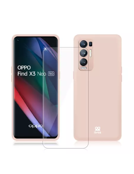 For OPPO Find X3 Neo - Silicone TPU Case + Tempered Glass Screen Protector (Clear)