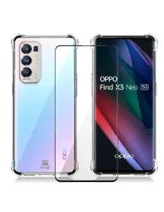 Oppo Find X3 Neo Pack Shockproof case + 9H screen protector - Trans...