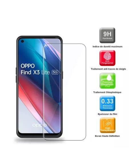 Find X3 Lite Liquid Silicone Soft Touch Case + 9H Tempered Glass - N...