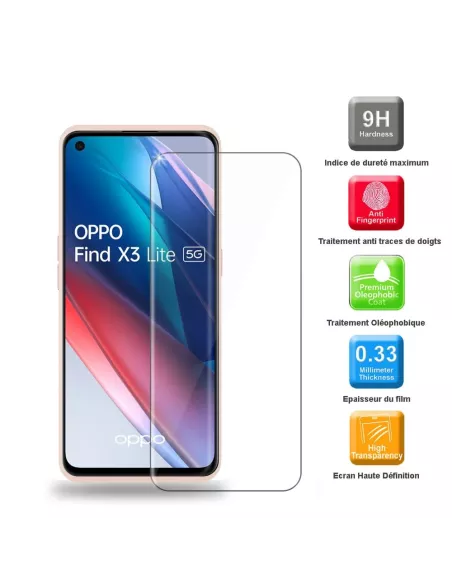 Find X3 Lite Coque Liquid Silicone Soft Touch + Verre Trempé 9H - R...