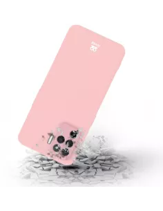 Oppo A94 Coque Liquid Silicone + Verre Trempé 9H - Rose | Ibroz 2