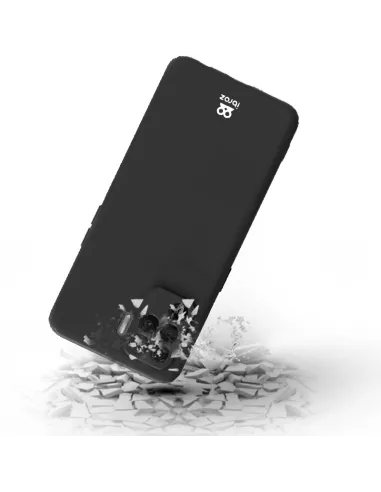 Oppo A94 Coque Liquid Silicone + Verre Trempé 9H - Noir | Ibroz