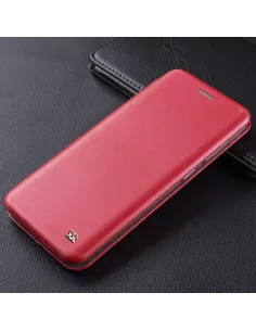 Xiaomi Redmi Note 9 Leather Case Folio Clam - Red | Ibroz 2