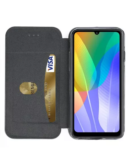 Huawei Y6P (2020) Leather Case Folio Clam - Cosmos Blue | Ibroz