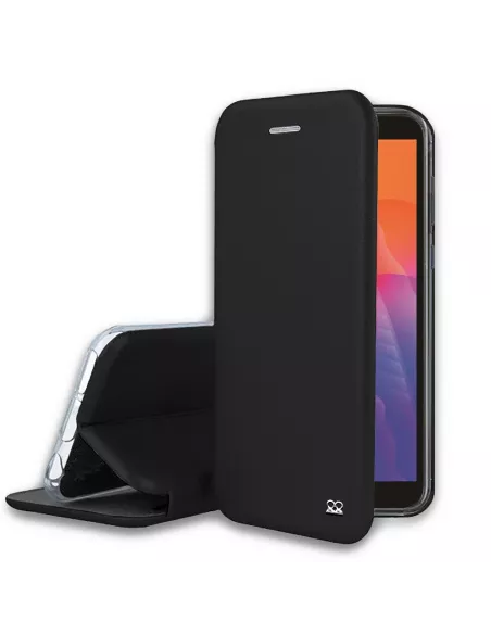 Huawei Y5P (2020) Etui Cuir Folio Clam - Noir | Ibroz