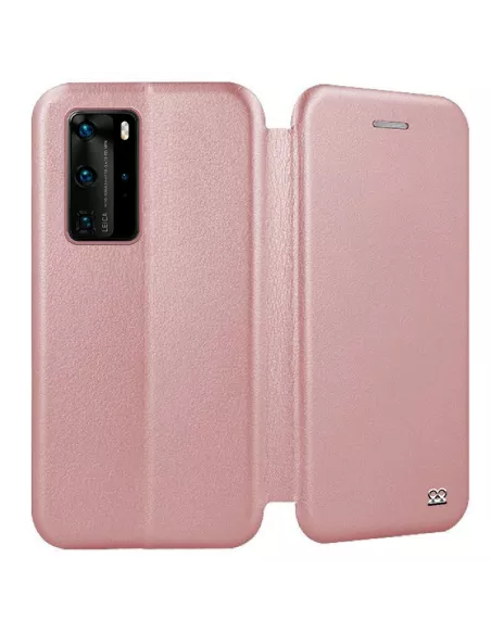 Huawei P40 Pro Etui Cuir Folio Clam - Rose Gold | Ibroz