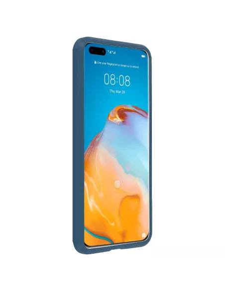 Huawei P40 Pro Coque Liquid Silicone Soft Touch - Bleu | Ibroz