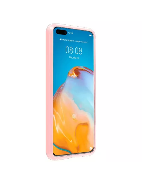 Huawei P40 Pro Coque Liquid Silicone Soft Touch - Rose | Ibroz