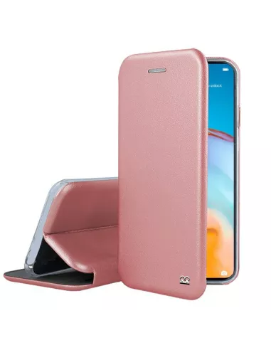 Huawei P40 Lite Leather Case Folio Clam - Rose Gold | Ibroz