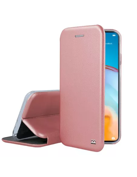 Huawei P40 Lite Leather Case Folio Clam - Rose Gold | Ibroz