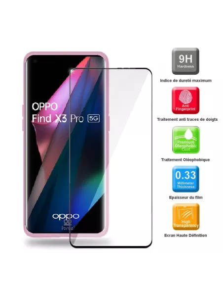 Find X3 Pro Liquid Silicone Soft Touch Case + 9H Tempered Glass - Ro...