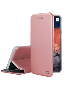 Xiaomi Mi 11 Lite Folio Clam Leather Case + 9H Tempered Glass - Pink Gol...