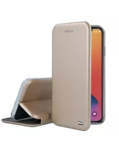 iPhone 12 Pro Max Leather Case Folio Clam - Gold | Ibroz
