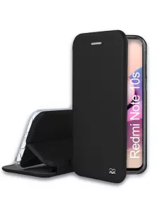 Xiaomi Redmi Note 10s Etui Cuir Folio Clam + Verre Trempé 9H - Noir...