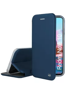 Xiaomi Redmi Note 10 Etui Cuir Folio Clam + Verre Trempé 9H - Bleu ...