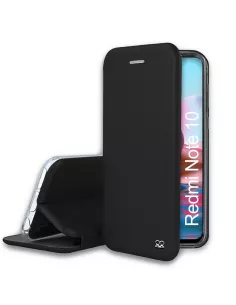 Xiaomi Redmi Note 10 Etui Cuir Folio Clam + Verre Trempé 9H - Noir ...