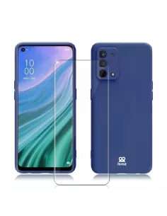 Coque Liquid Silicone Oppo A54 + Verre Trempé 9H - Bleu Cosmos | Ibroz