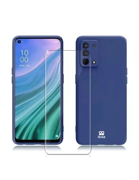 Liquid Silicone Case Oppo A54 + 9H Tempered Glass - Cosmos Blue | Ibroz