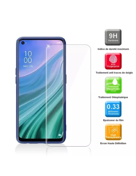 Liquid Silicone Case Oppo A54 + 9H Tempered Glass - Cosmos Blue | Ibroz