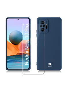 Xiaomi Redmi Note 10 PRO Coque Liquid Silicone Soft Touch bleu + Ve...