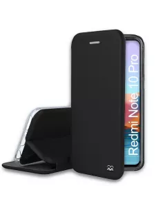 Xiaomi Redmi Note 10 Pro Etui Cuir Folio Clam + Verre Trempé 9H - N...