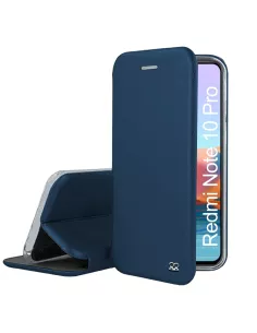 Xiaomi Redmi Note 10 Pro Leather Case Folio Clam + Tempered Glass 9H - B...