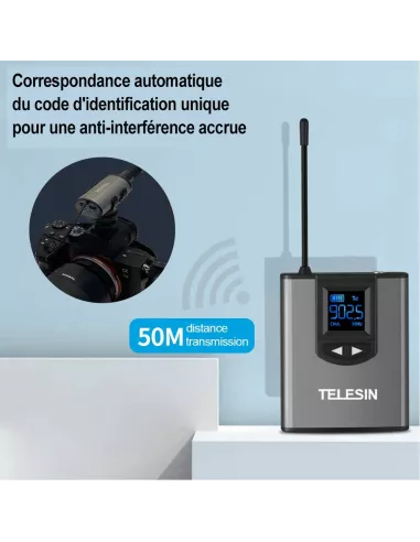 Kit Microphone Emetteur Recepteur UHF sans fil pour smartphone, app...