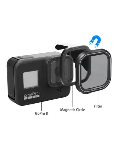 Filtre Polarisant CPL avec support Magnétique Gopro Hero 8 | Ibroz 2