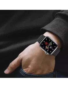 Genuine Leather Strap Apple Watch 7, 6, SE, 5, 4, 3 - Black | I... 2