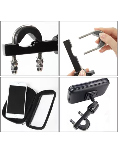 Support pour smartphone universel moto, vélo, vtt sur guidon (barre...