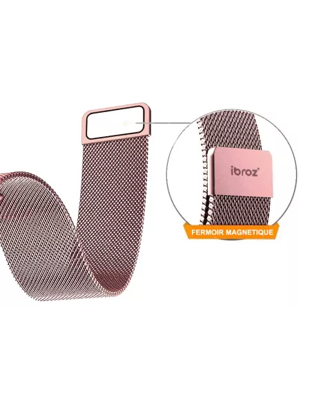 Bracelet maille milanaise acier Samsung / Huawei Watch - Rose Gold ...