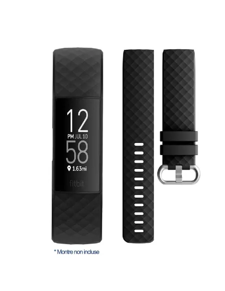 Diamond Sport Wristband Fitbit Charge 3/4 - Black | Ibroz