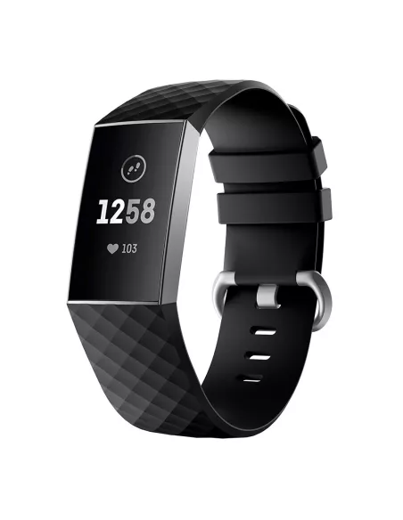 Diamond Sport Wristband Fitbit Charge 3/4 - Black | Ibroz