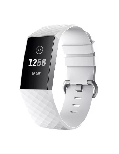 Bracelet Sport Diamant Fitbit Charge 3/4 - Blanc | Ibroz